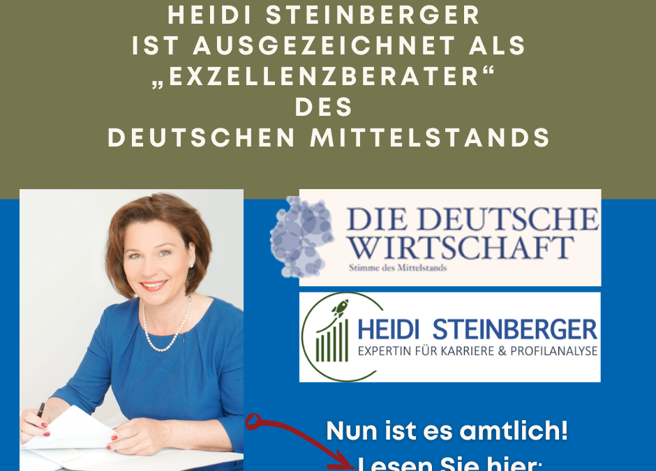 HEIDI STEINBERGER ist ausgezeichnet als „Exzellenzberater“ des deutschen Mittelstands